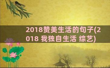 2018赞美生活的句子(2018 我独自生活 综艺)